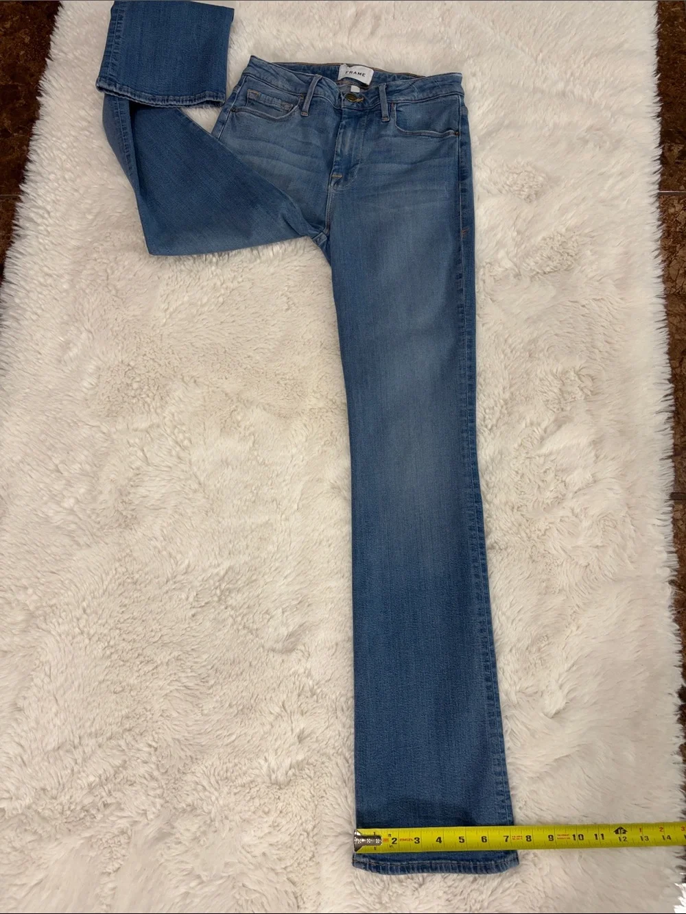Frame Denim Light Blue Le Mini Boot,Size 27.